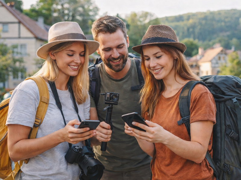 Abbildung Influencer unterwegs in der Oberlausitz (Foto: KI)